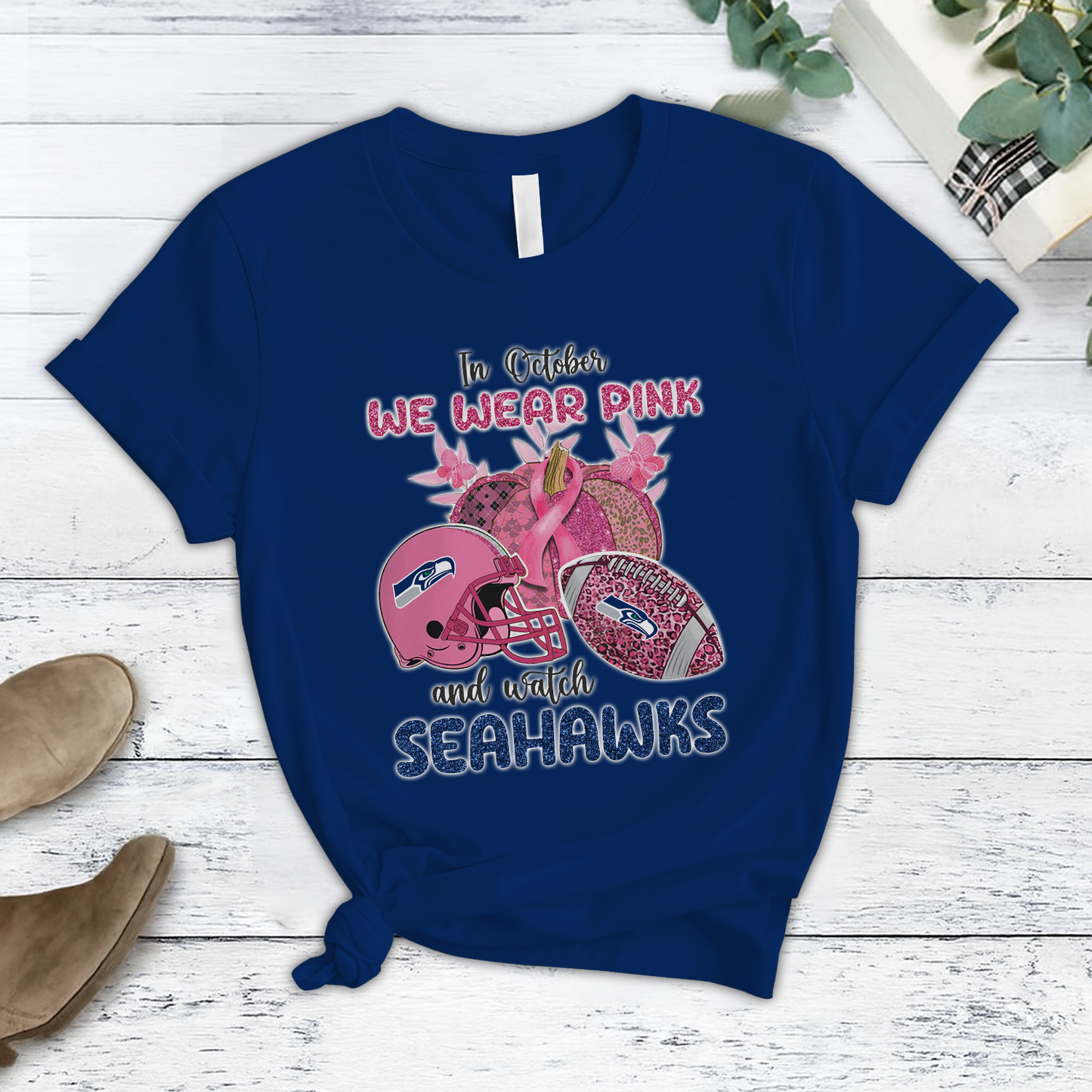 In October We Wear Pink And Watch SEA NFL Pajamas Set DatND DVT