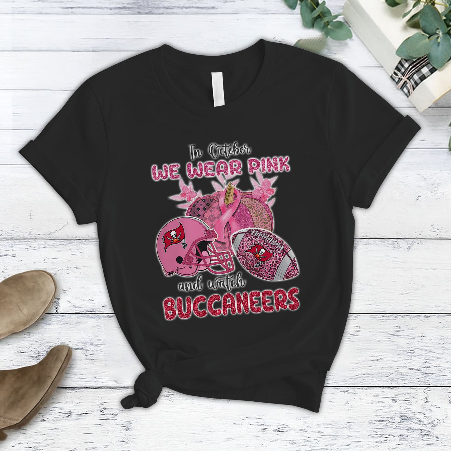 In October We Wear Pink And Watch TB NFL Pajamas Set DatND DVT