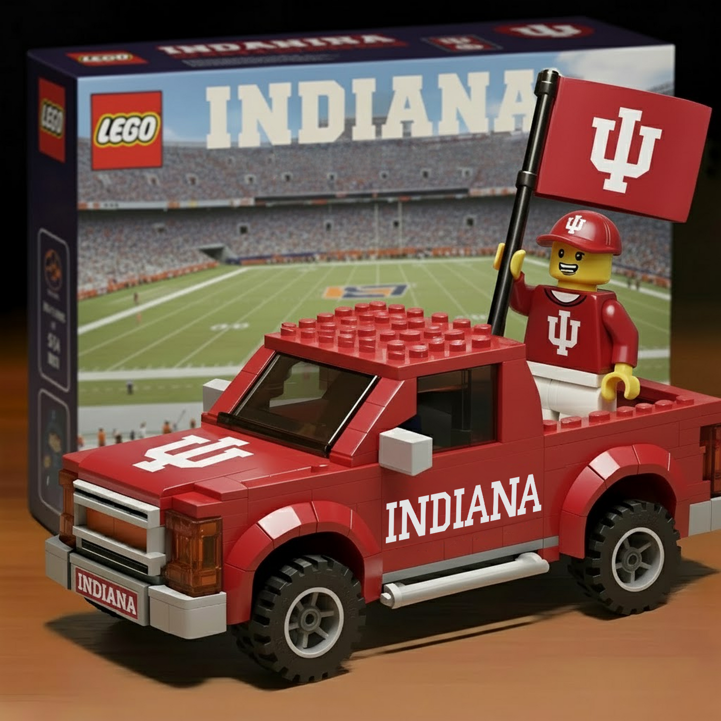 IU x NCAA Building Blocks Truck Toy Set DatND DVT