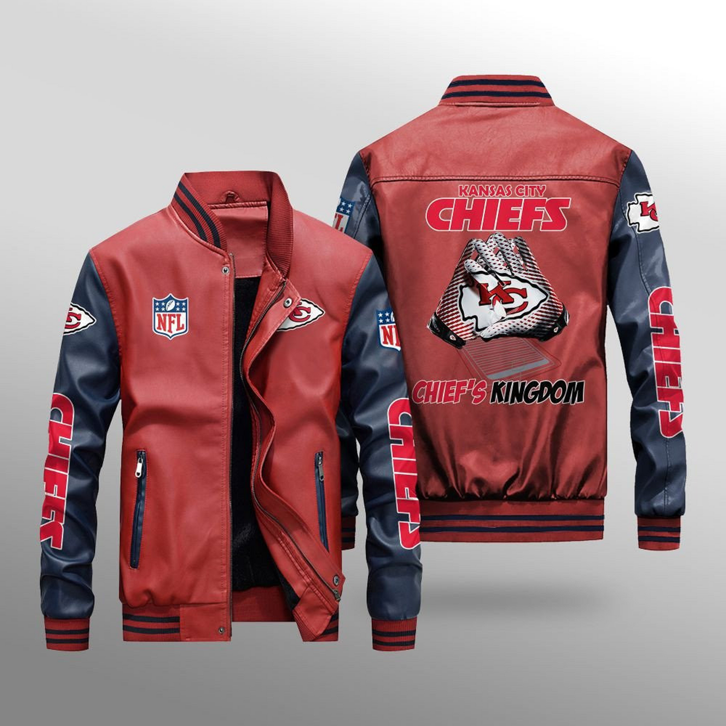 KC x NFL Leather Bomber Jacket DATND TANTD