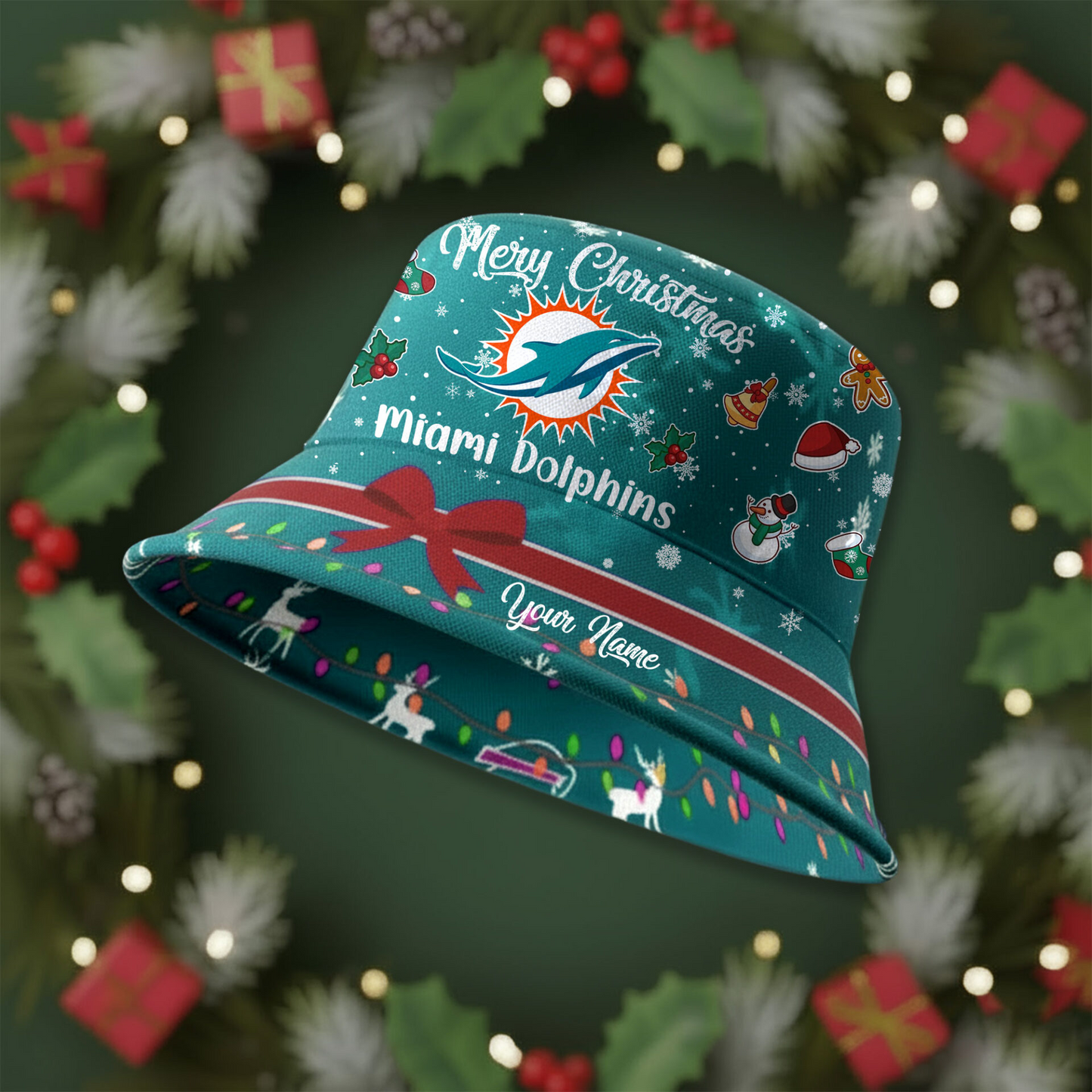 MD Premium NFL Merry Christmas Bucket Hat DDT CTND