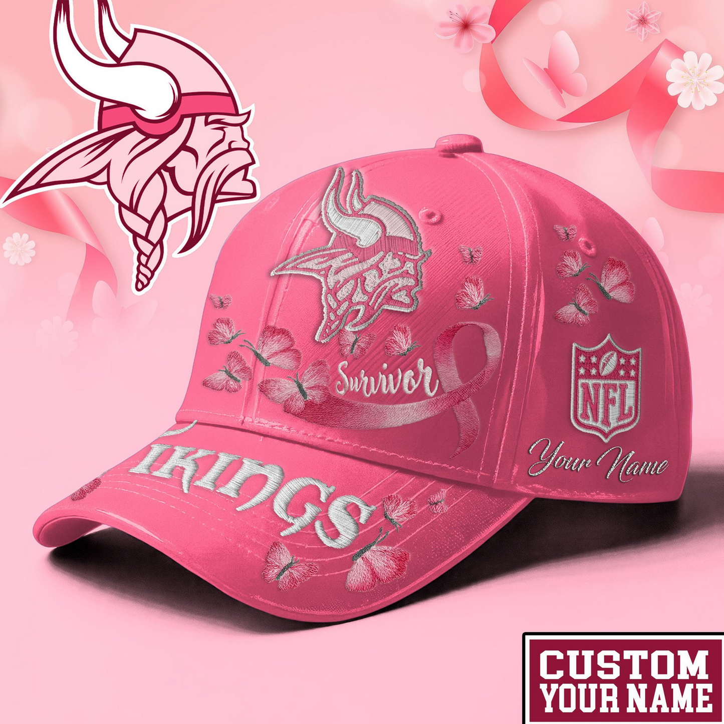 PREMIUM NFL X VIKI EXCLUSIVE BREAST CANCER SURVIOR CAP NDT NHM 090726