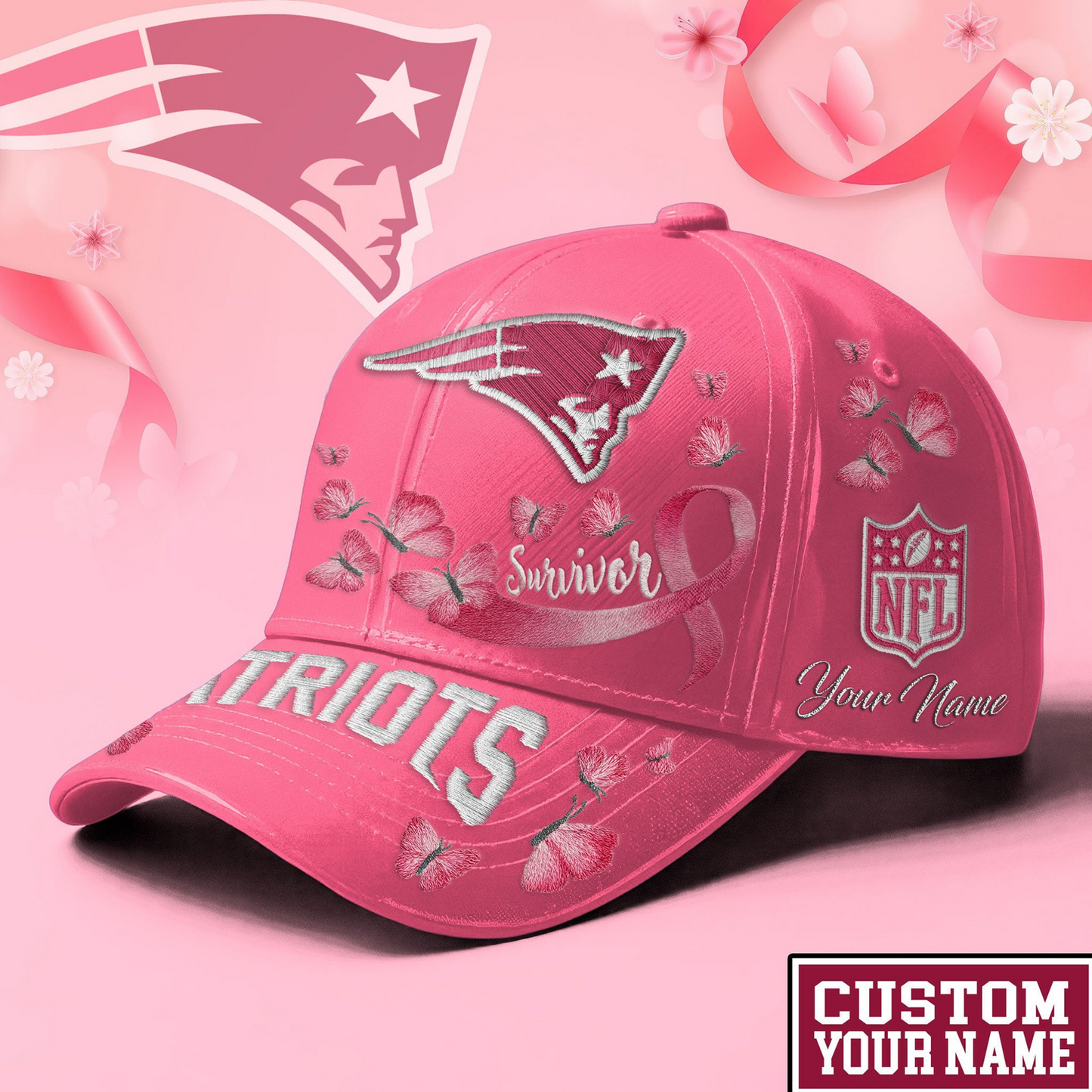 PREMIUM NFL X NEP EXCLUSIVE BREAST CANCER SURVIOR CAP NDT NHM 090726