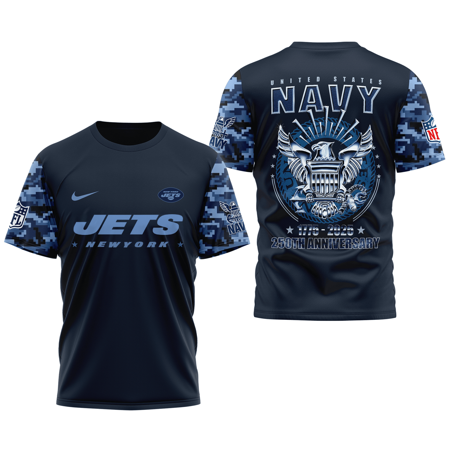 NFL NYJ Premium 250 Years 3D Shirt DDT CTND