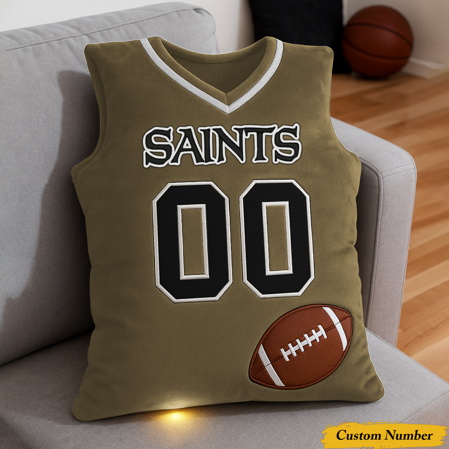 NOS x NFL Personalized Graphic 3DPrint Football Jersey Pillow DDT CTND