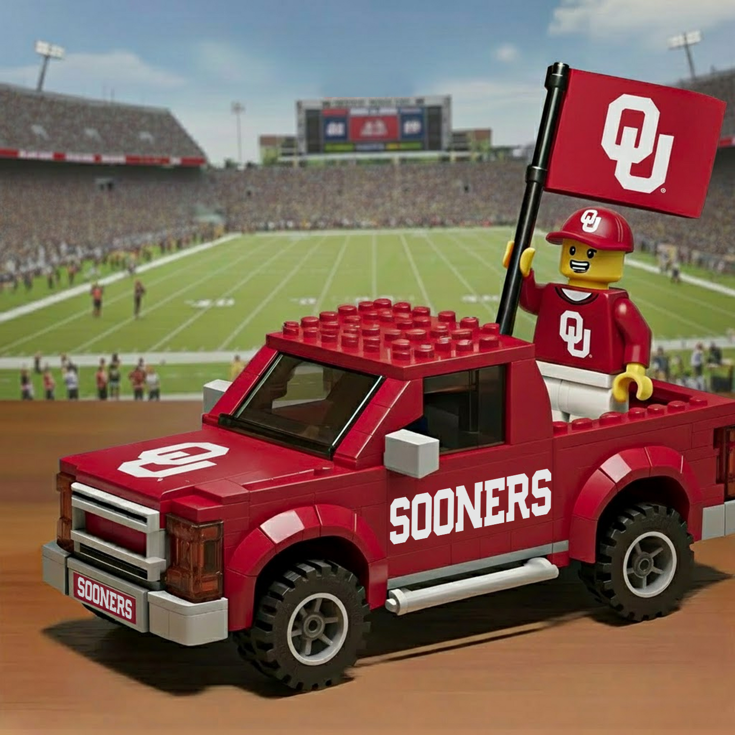 OU x NCAA Building Blocks Truck Toy Set DatND DVT