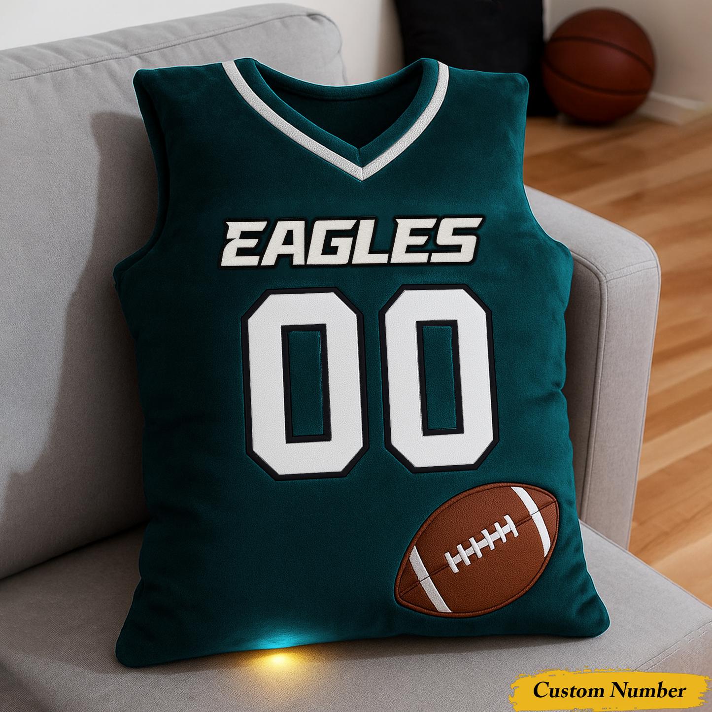 PE x NFL Personalized Graphic 3DPrint Football Jersey Pillow DDT CTND