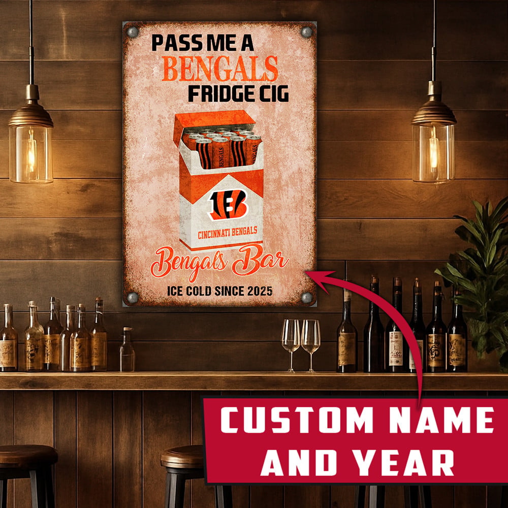 Personalized CIN x NFL Vintage Fridge Cig Metal Sign DDT NTL