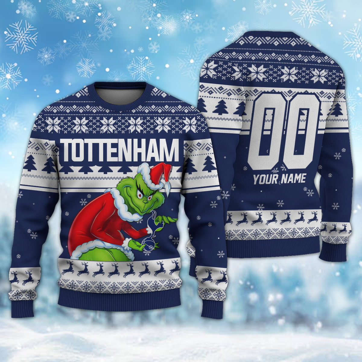 Personalized Name & Number TOT - Grinch Christmas Ugly Sweater DDT NTL