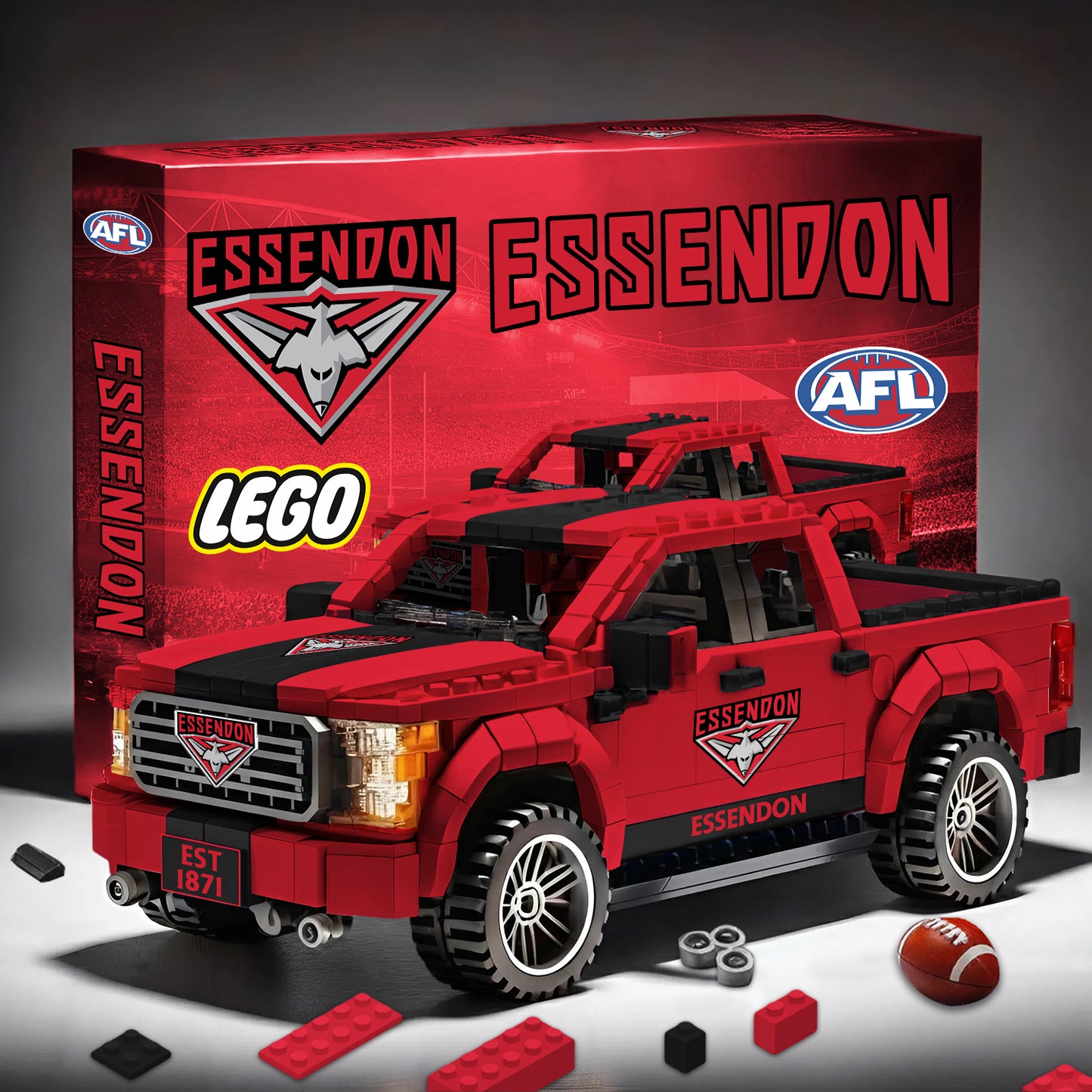 PREMIUM AFL X ES 3D RACING TRUCK BUILDING BLOCK SET TOY NDT NHM