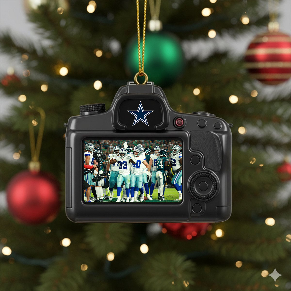 Premium NFL DAL Photo Camera Chrismast Tree Ornament V3 NMD TTV