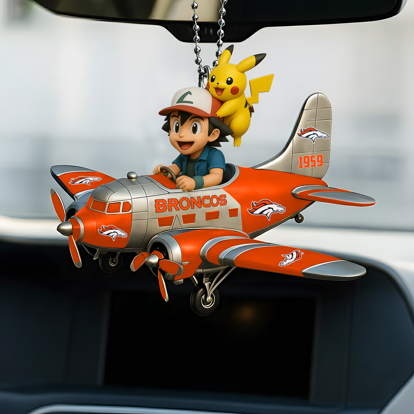 Premium NFL DEN x POK Car Ornament V1 DATND TANTD