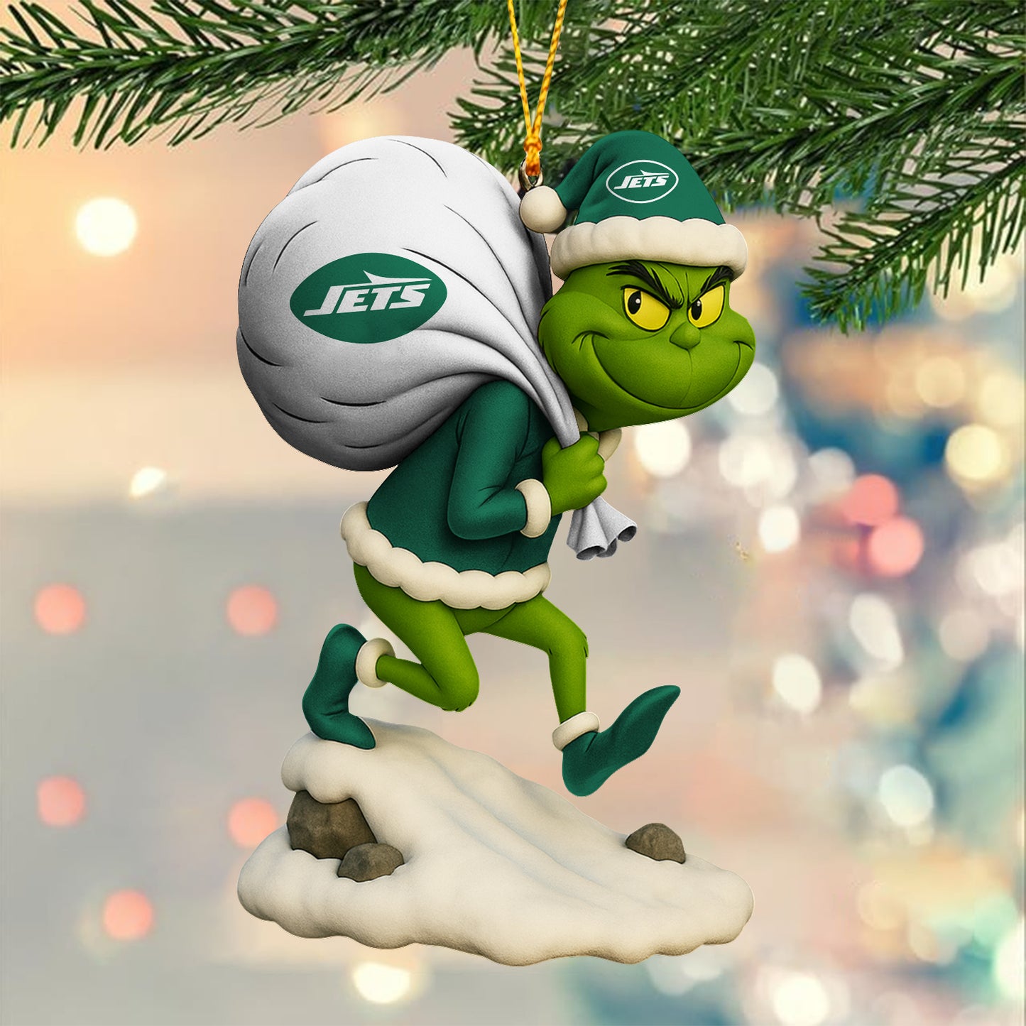 Premium NFL NYJ x GR Christmas Tree Ornament V2 NMD NHM