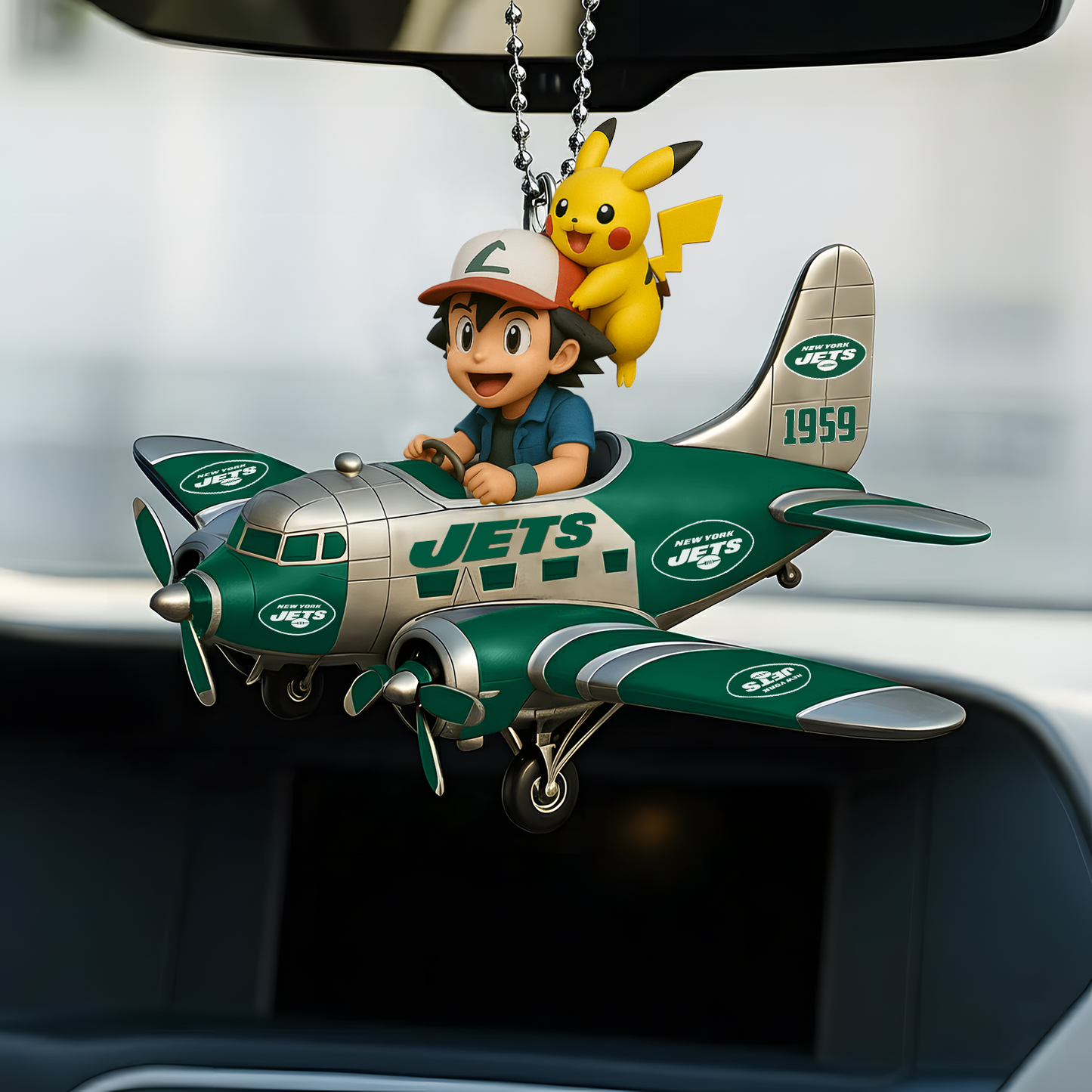 Premium NFL NYJ x POK Car Ornament V1 DATND TANTD