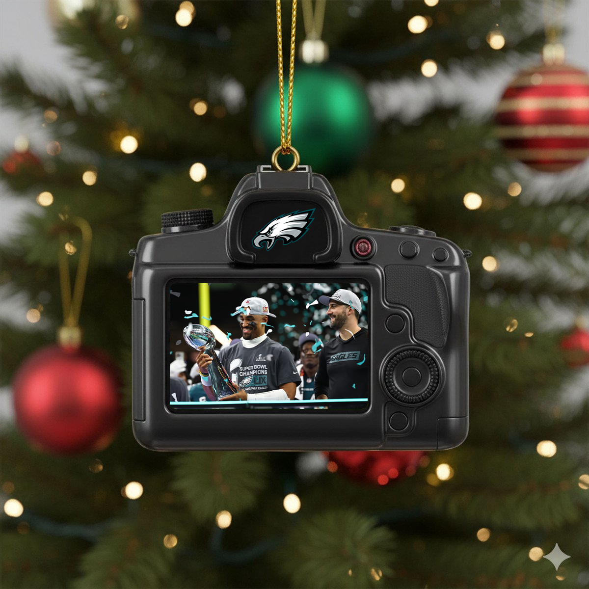 Premium NFL PHI Photo Camera Chrismast Tree Ornament V3 NMD TTV