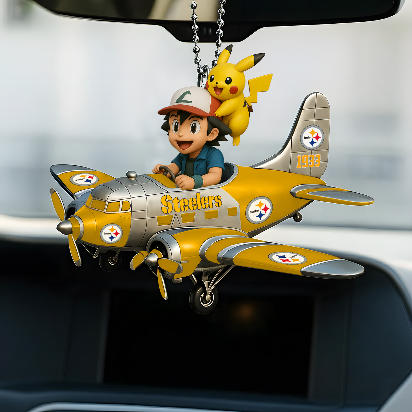 Premium NFL PIT x POK Car Ornament V1 DATND TANTD
