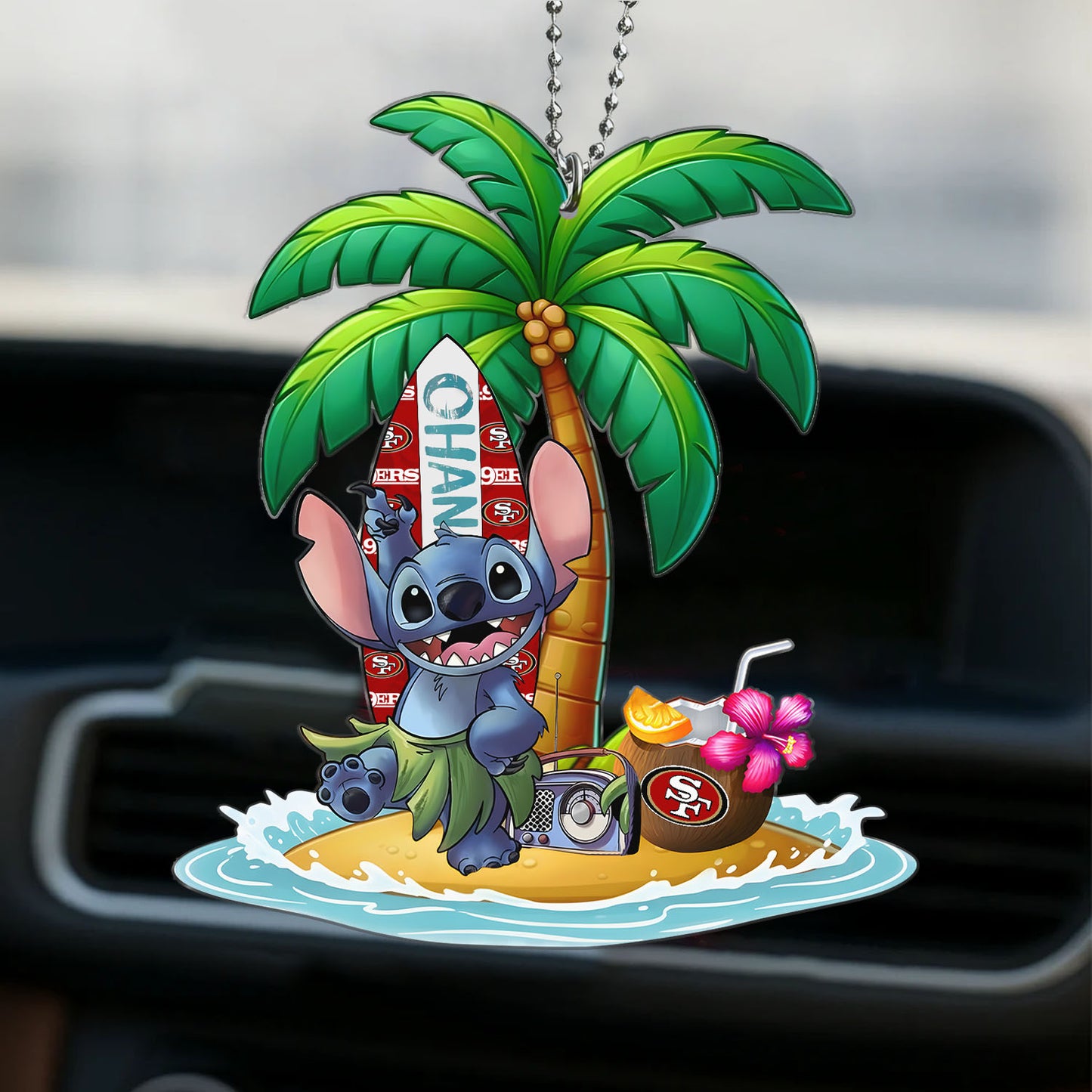 Premium NFL SF x ST Hawai Car Ornament DatND DVT