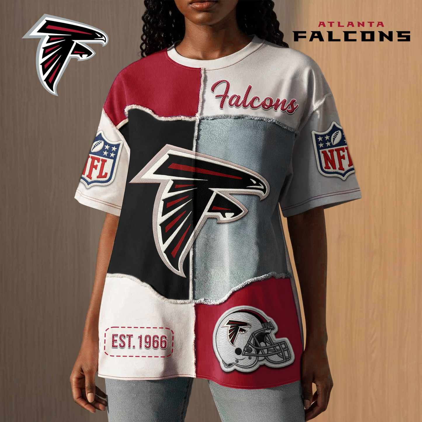 Premium NFL X AF Patchwork Vintage T-Shirt NDT NQK