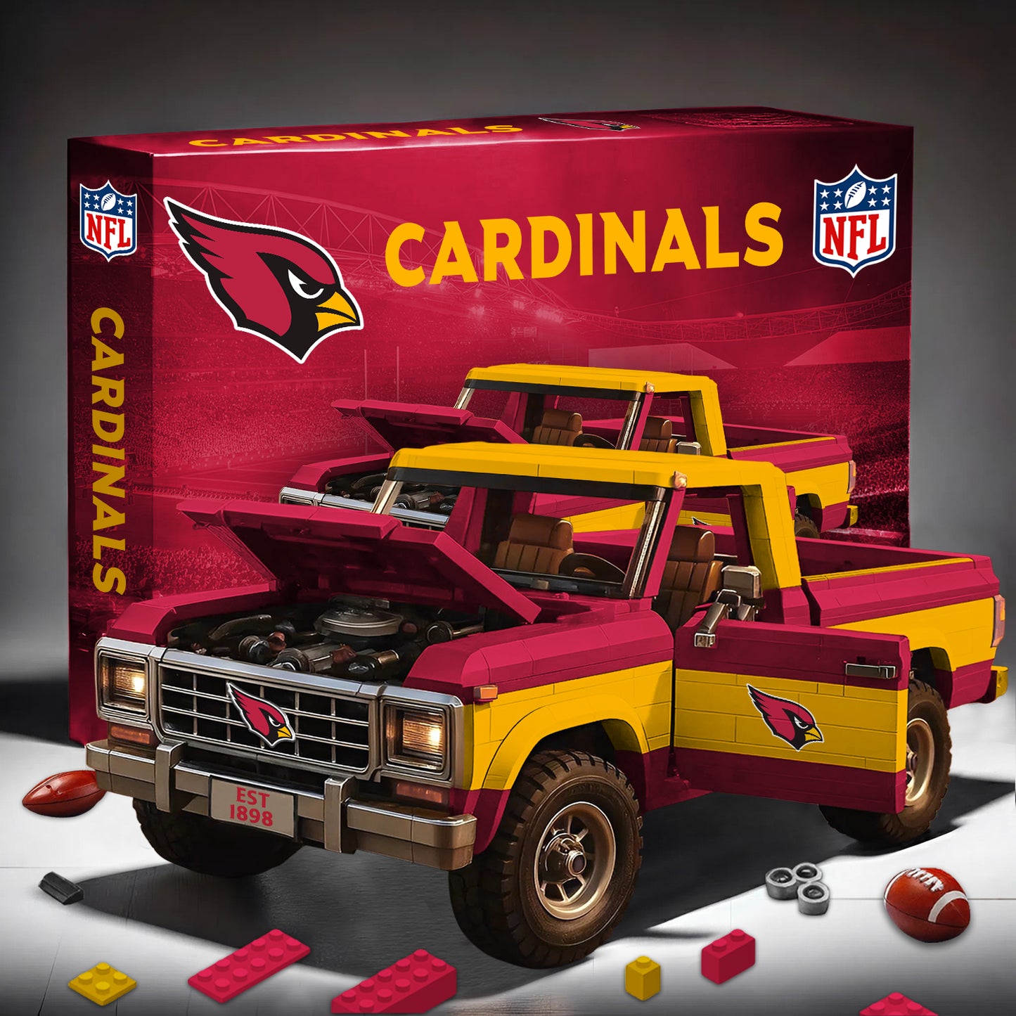 PREMIUM NFL X ARI 3D Building Blocks Truck Ford Car Model Set NDT NHM