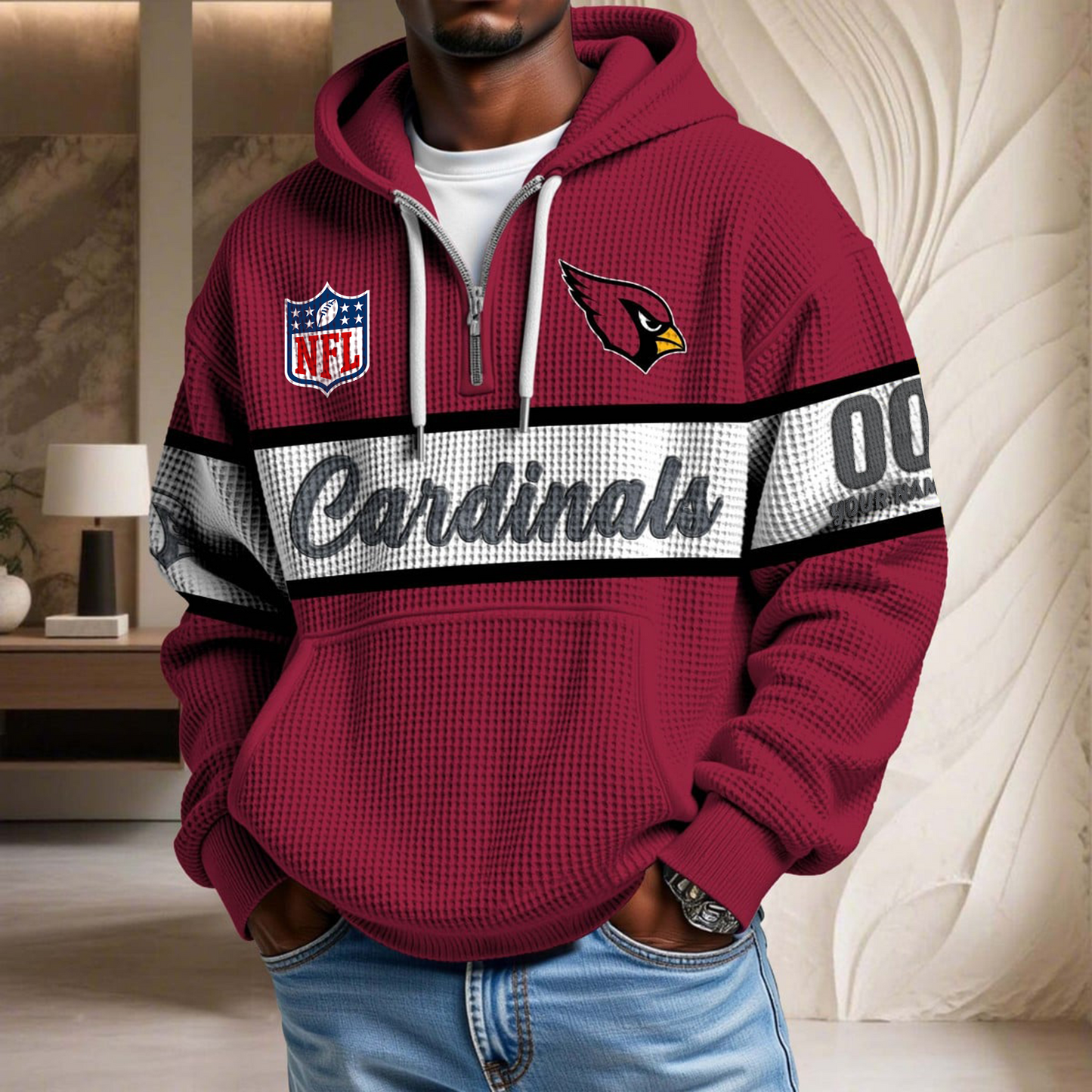 Premium NFL x ARI Waffle Half Zip Hoodie DATND TANTD