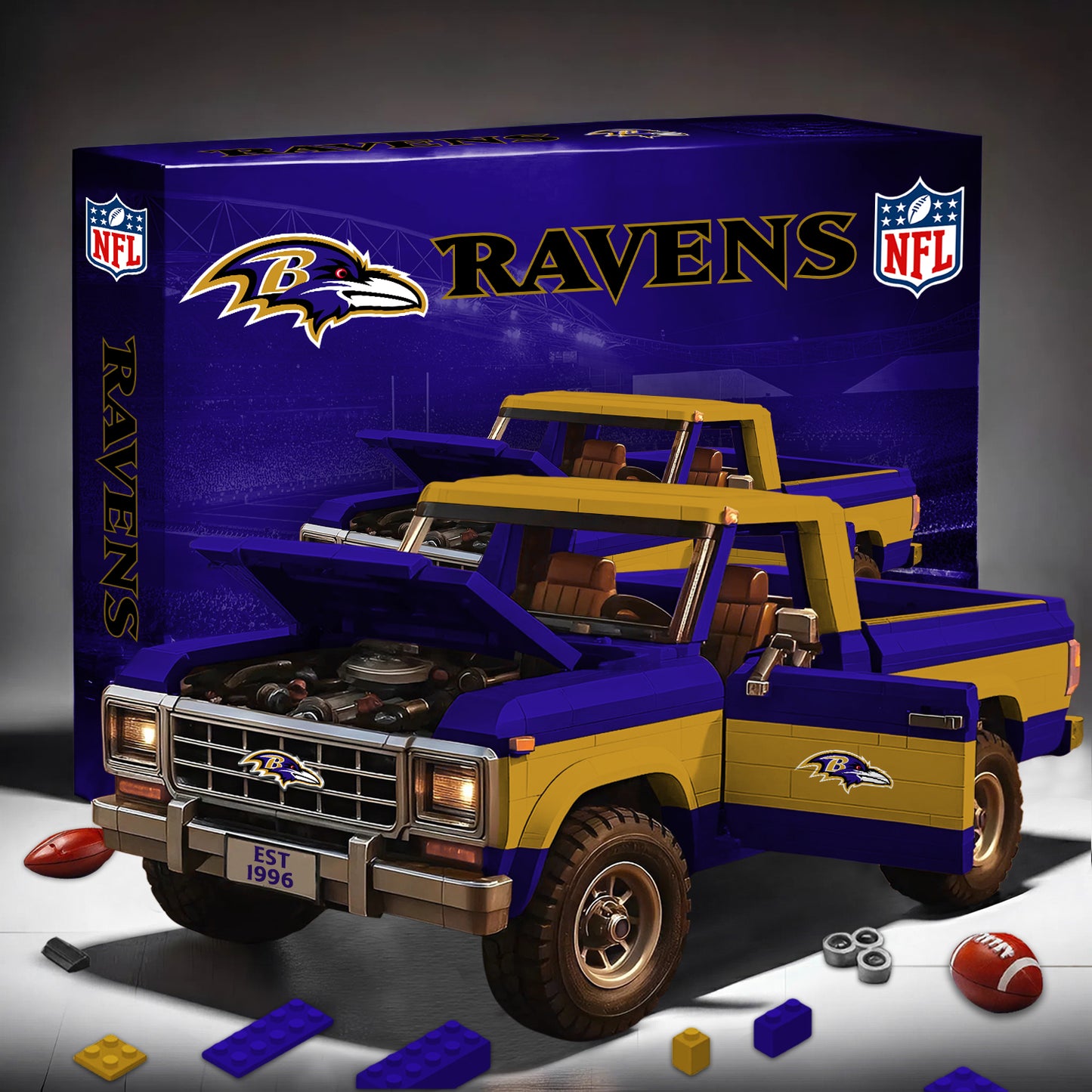 PREMIUM NFL X BAL 3D Building Blocks Truck Ford Car Model Set NDT NHM