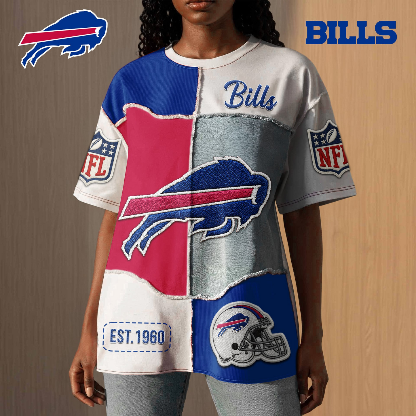 Premium NFL X BB Patchwork Vintage T-Shirt NDT NQK