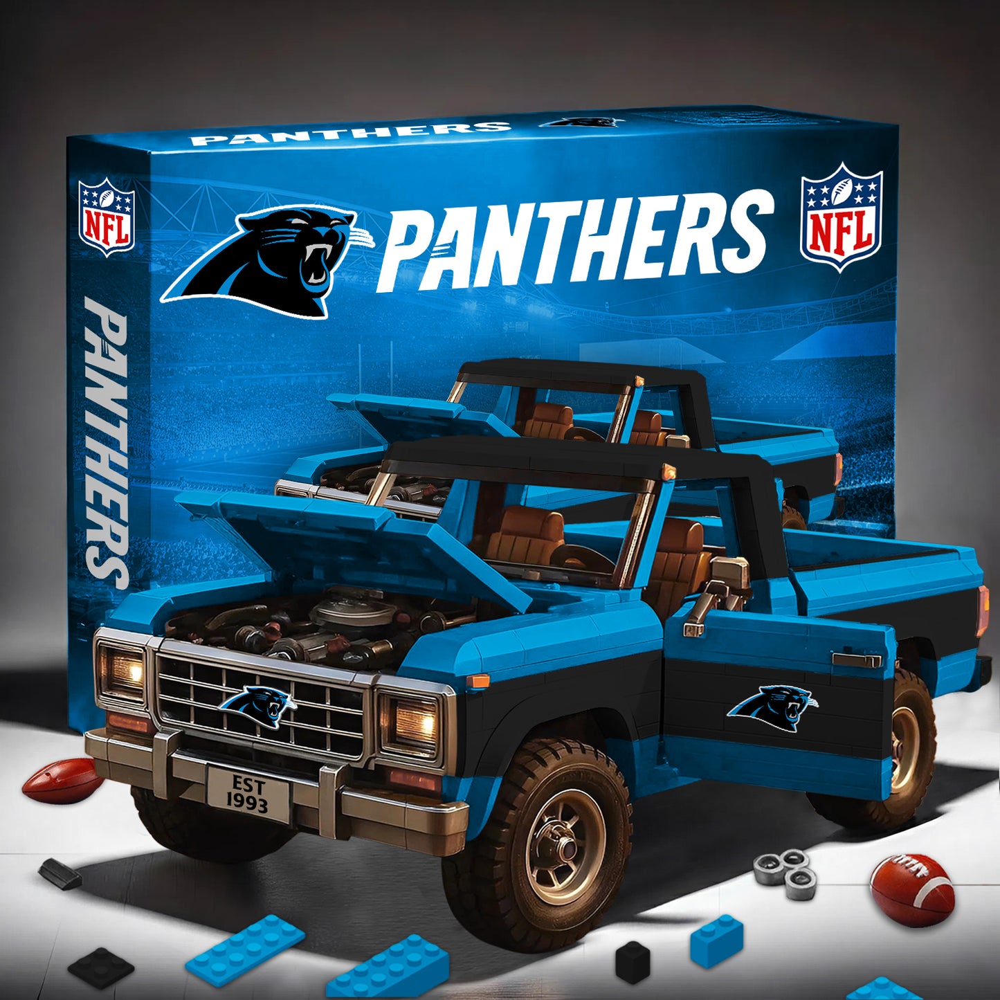 PREMIUM NFL X CAR 3D Building Blocks Truck Ford Car Model Set NDT NHM