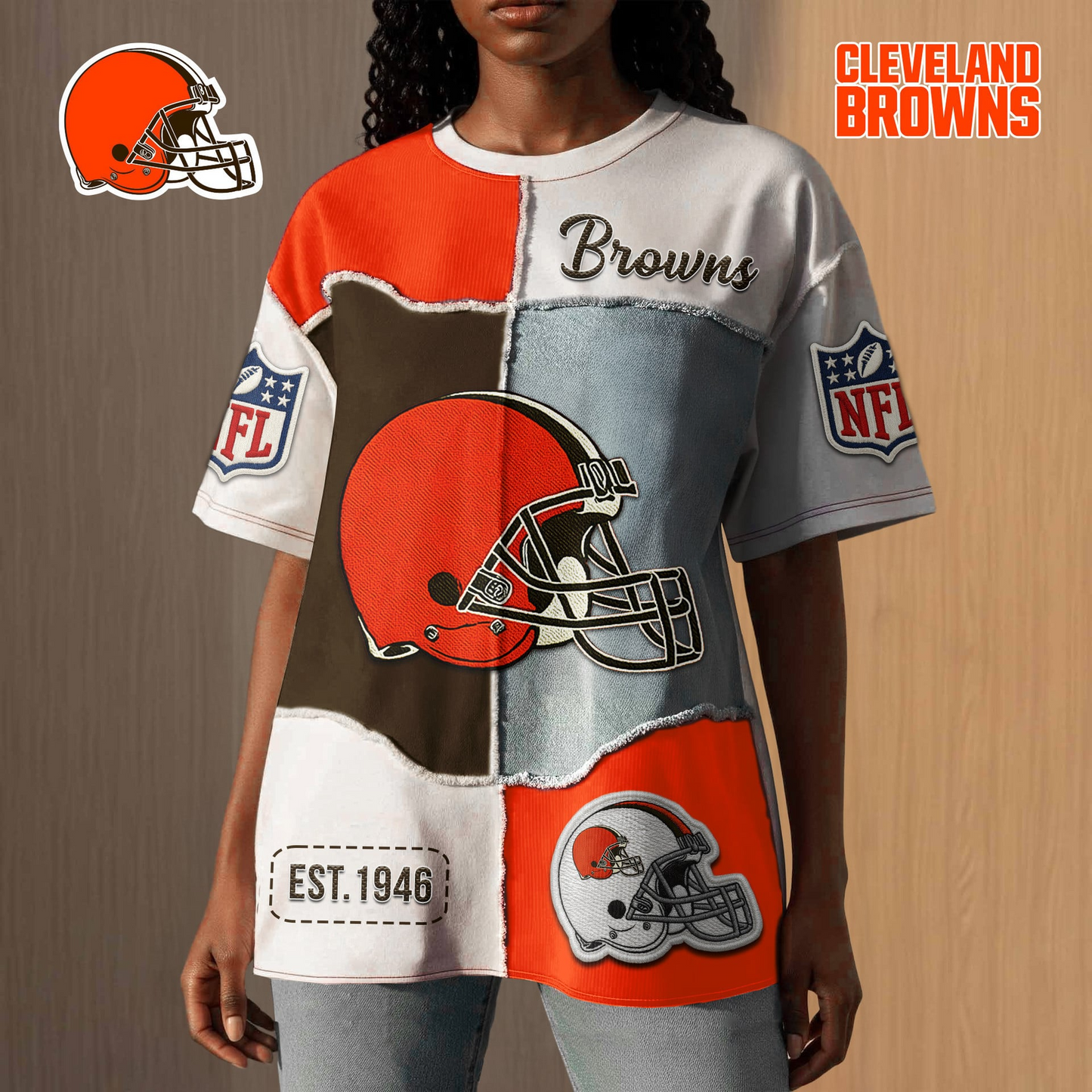 Premium NFL X CB Patchwork Vintage T-Shirt NDT NQK