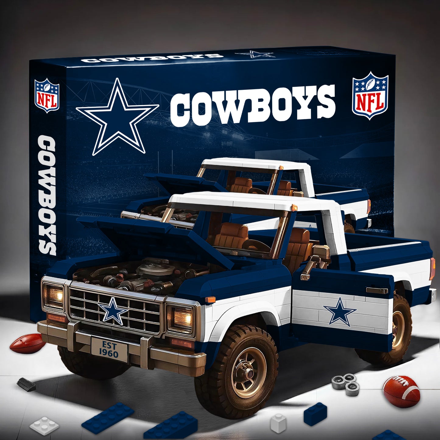 PREMIUM NFL X DAL 3D Building Blocks Truck Ford Car Model Set NDT NHM