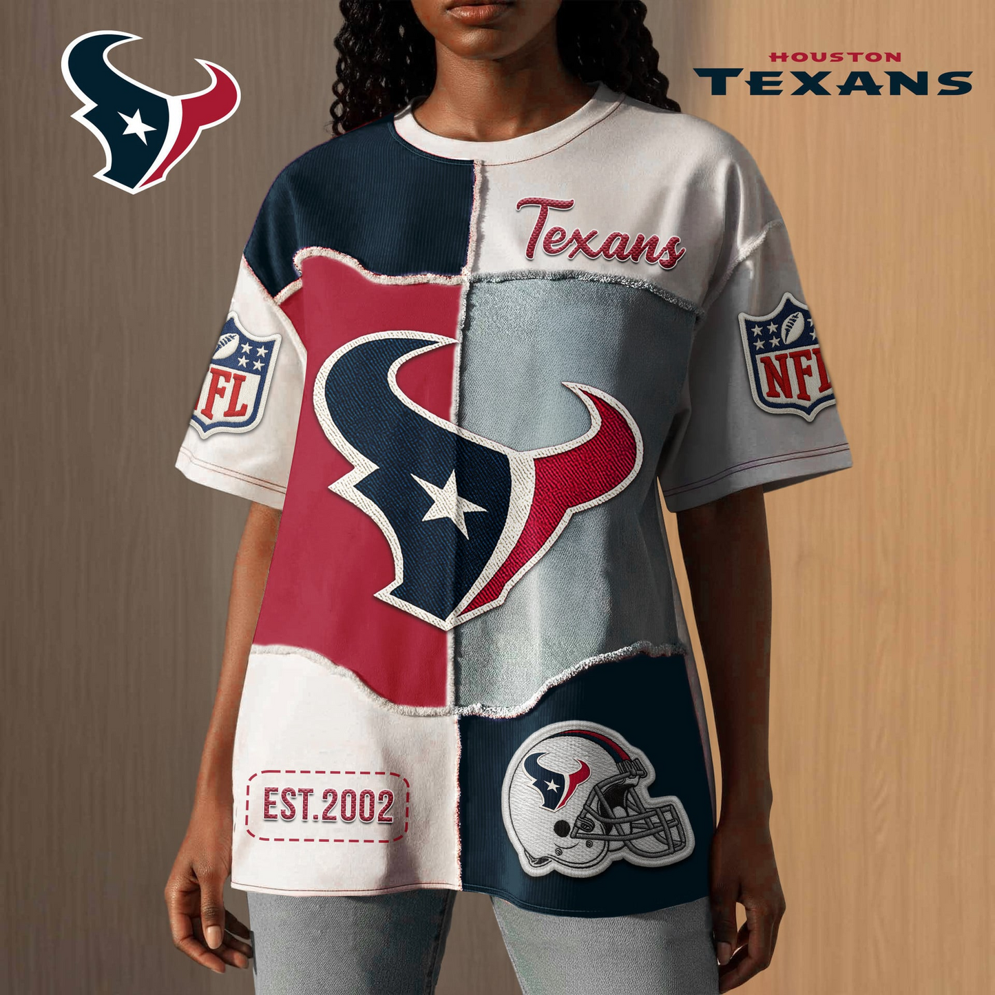 Premium NFL X HT Patchwork Vintage T-Shirt NDT NQK