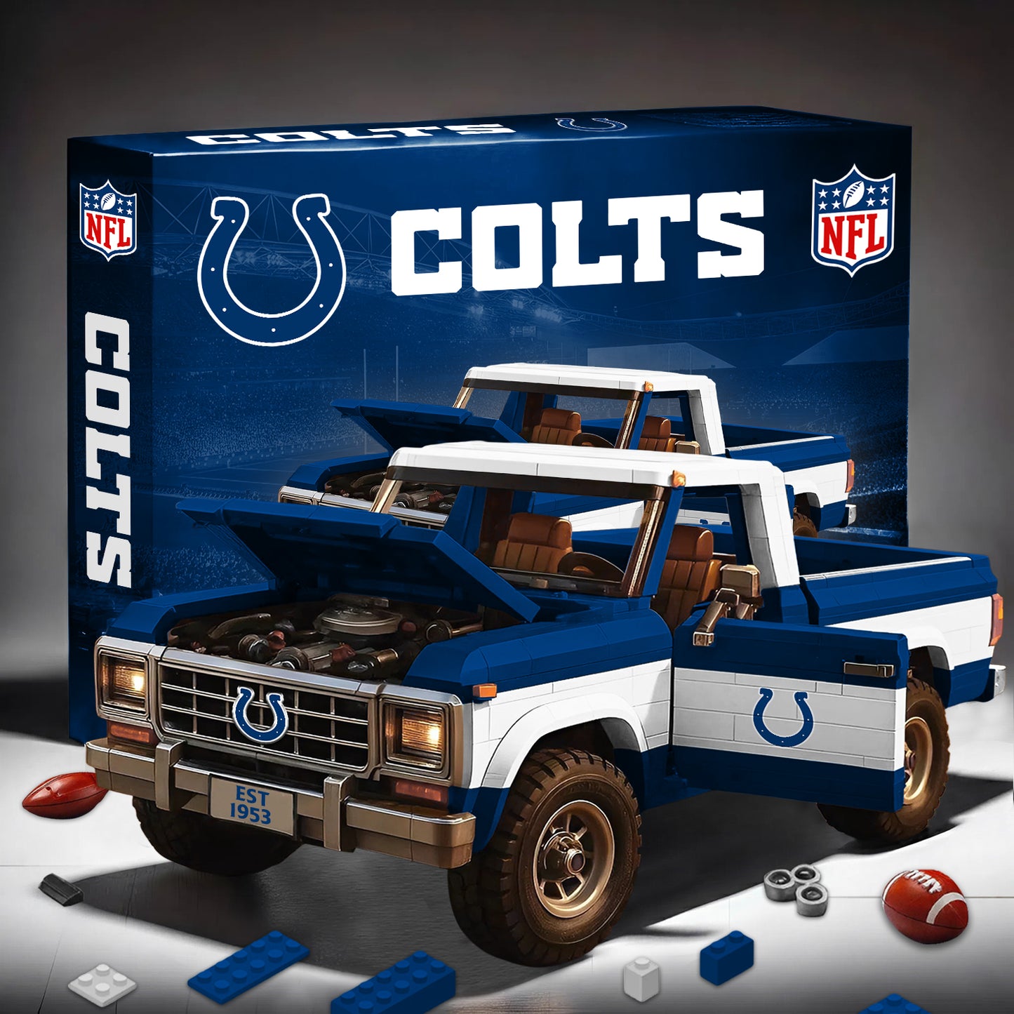 PREMIUM NFL X IND 3D Building Blocks Truck Ford Car Model Set NDT NHM