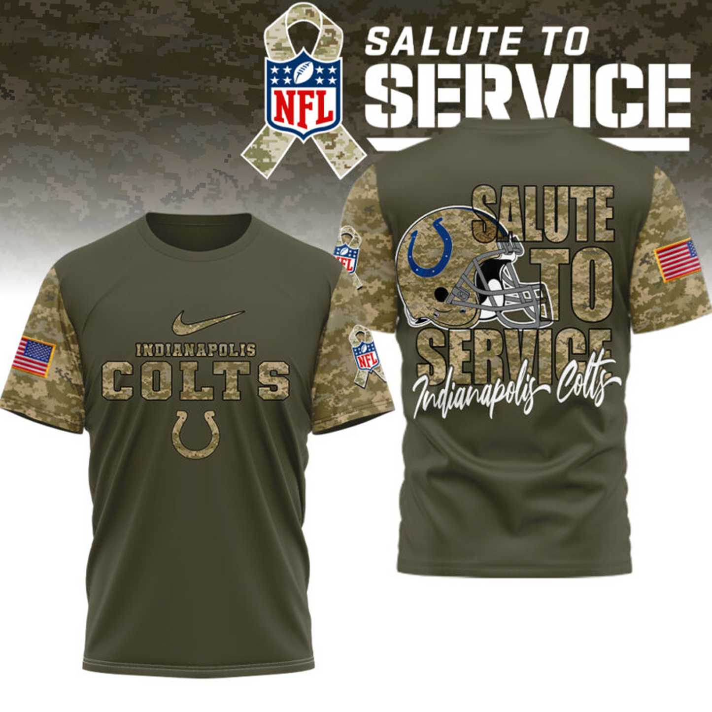 Premium NFL x IND Salute To Service T-shirt NDT TDT