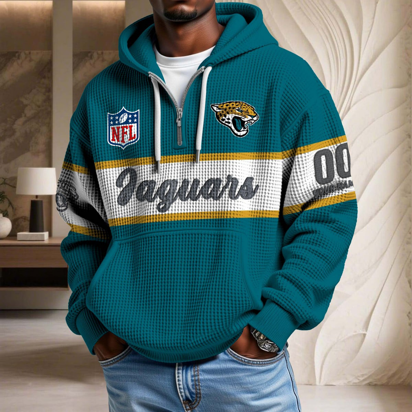 Premium NFL x JAC Waffle Half Zip Hoodie DATND TANTD