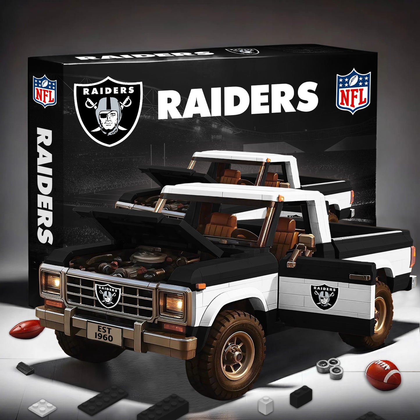 PREMIUM NFL X LV 3D Building Blocks Truck Ford Car Model Set NDT NHM