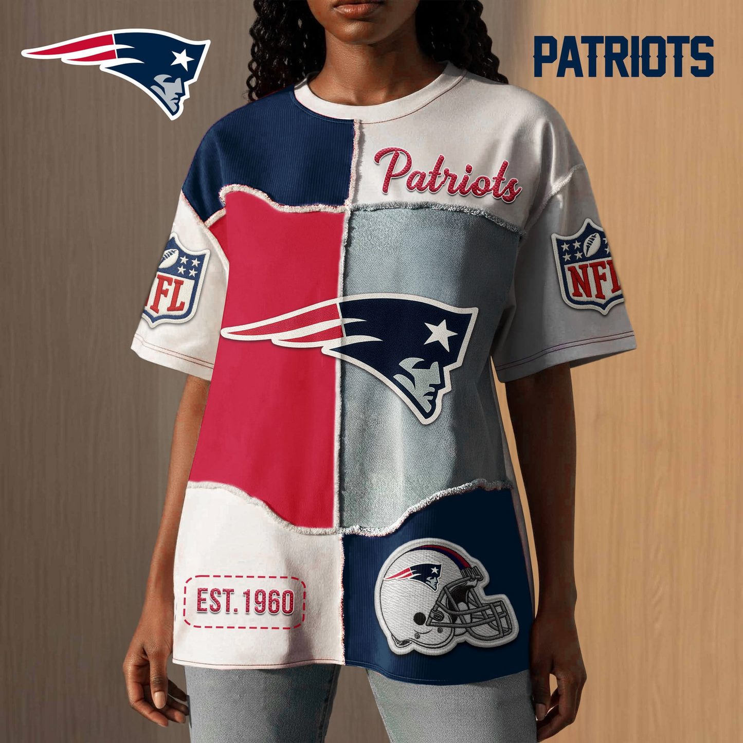 Premium NFL X NEP Patchwork Vintage T-Shirt NDT NQK