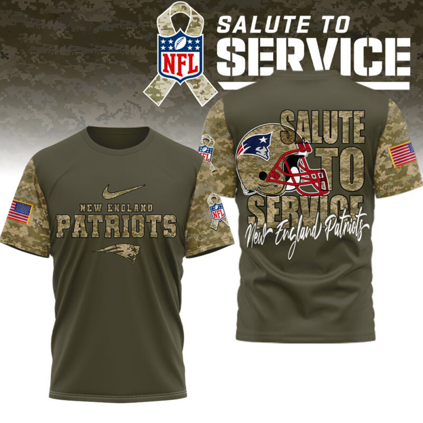 Premium NFL x NEP Salute To Service T-shirt NDT TDT