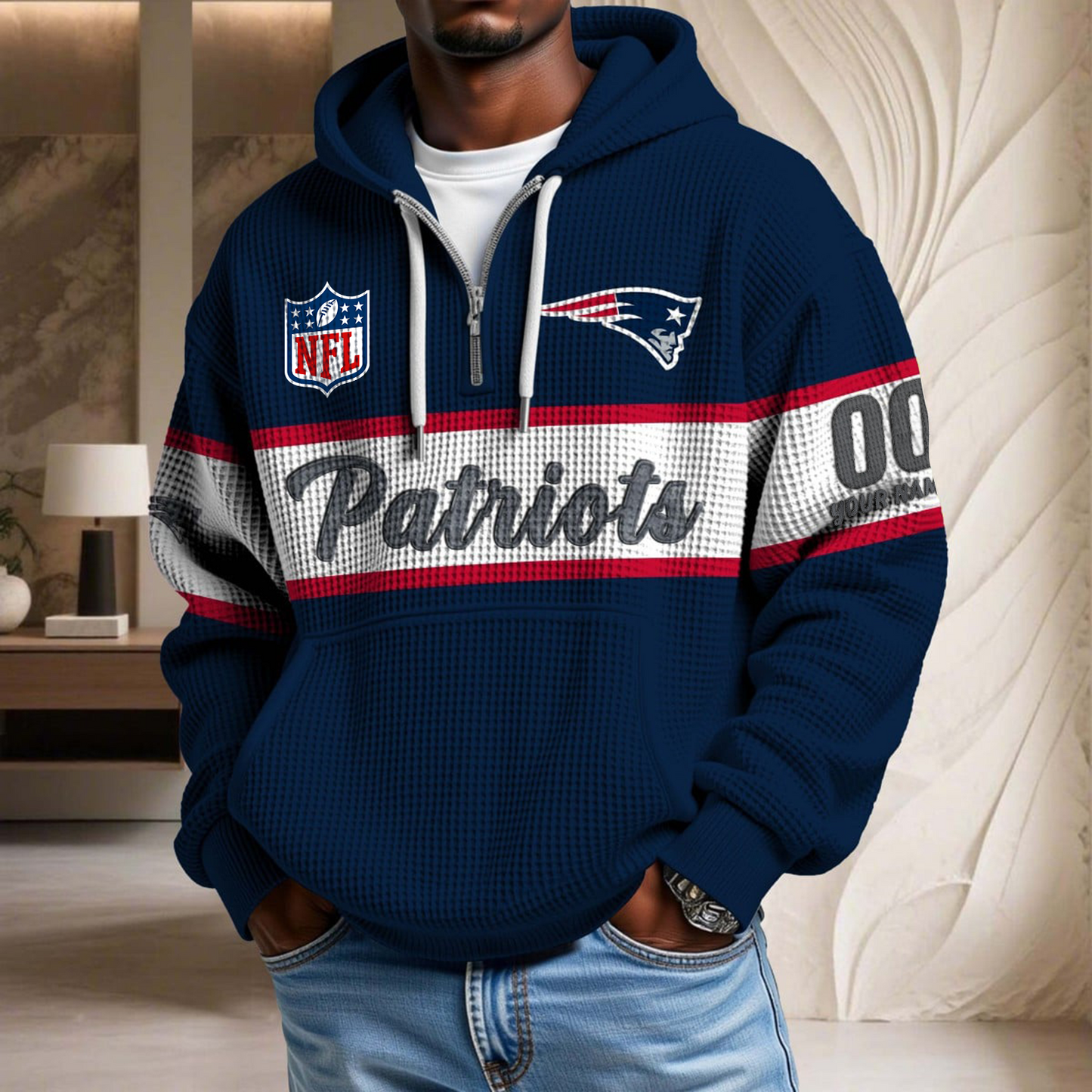 Premium NFL x NEP Waffle Half Zip Hoodie DATND TANTD