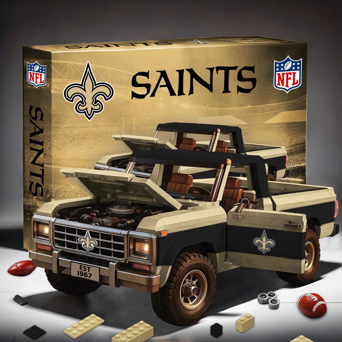PREMIUM NFL X NO 3D Building Blocks Truck Ford Car Model Set NDT NHM