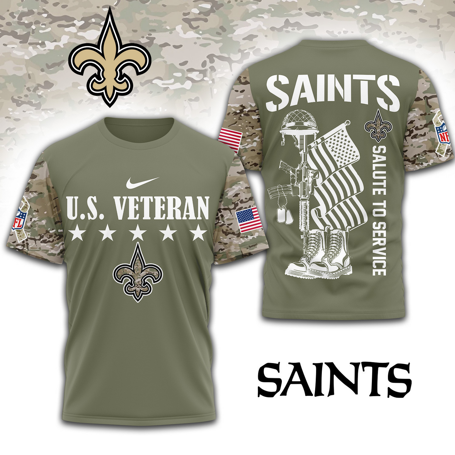Premium NFL x NO Salute To Service 3D Shirt DATND TANTD