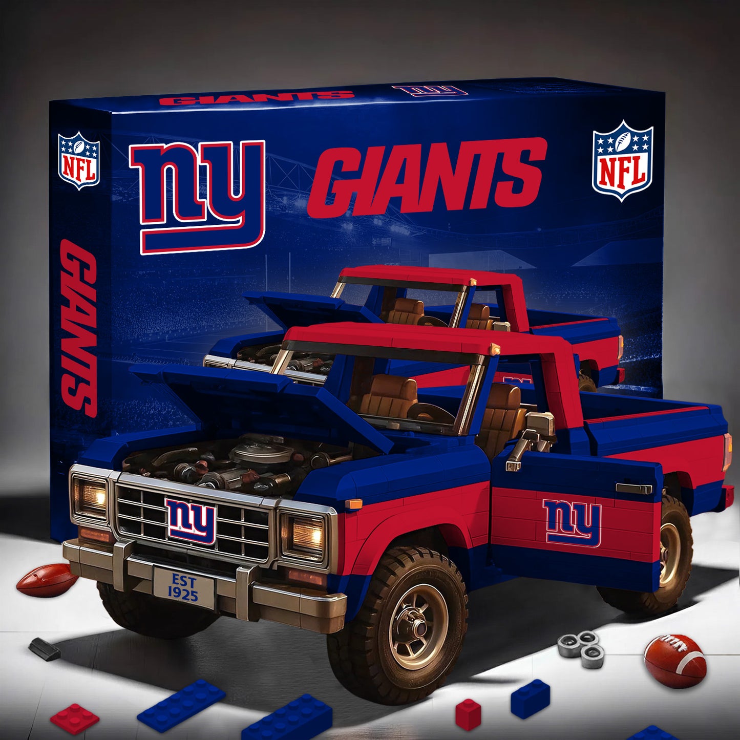 PREMIUM NFL X NYG 3D Building Blocks Truck Ford Car Model Set NDT NHM