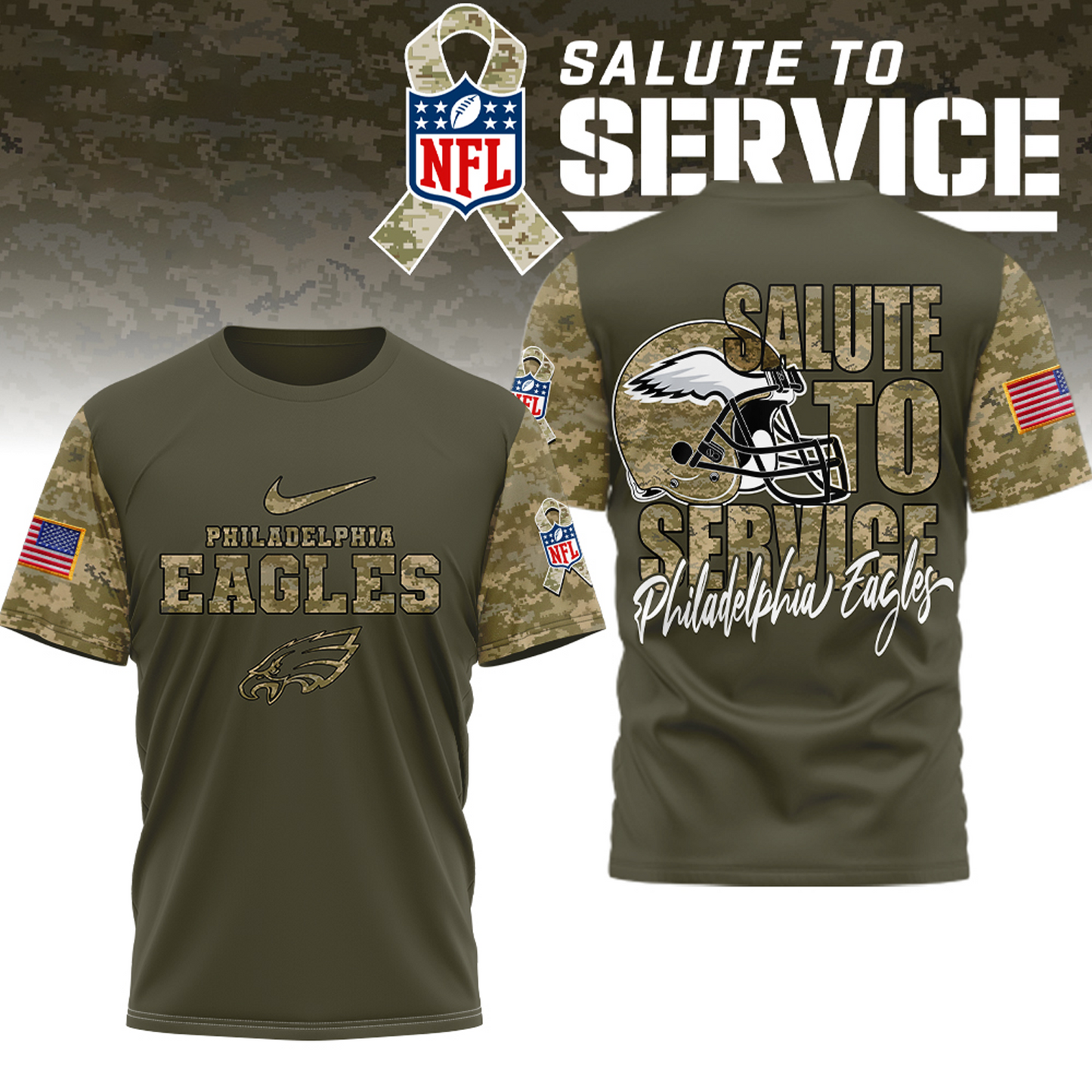 Premium NFL x PHI Salute To Service T-shirt NDT TDT