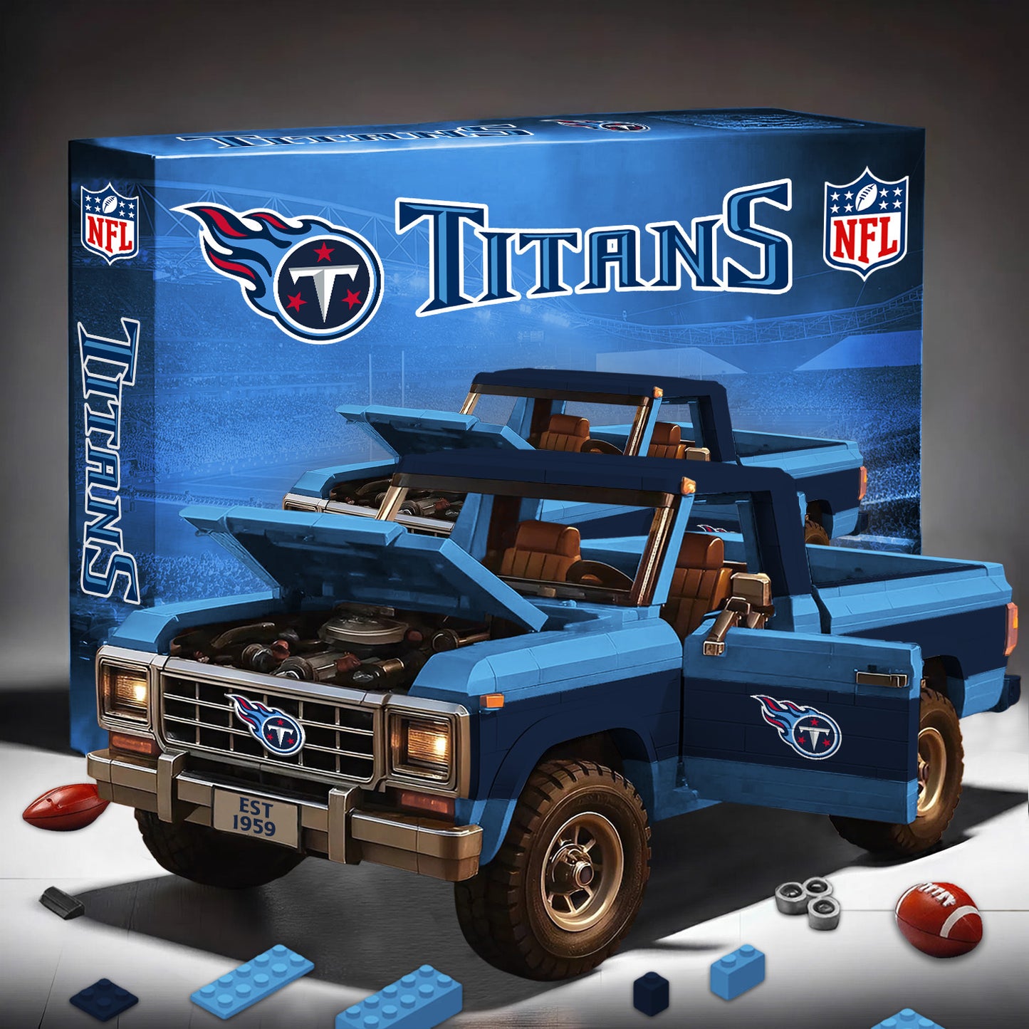 PREMIUM NFL X TEN 3D Building Blocks Truck Ford Car Model Set NDT NHM