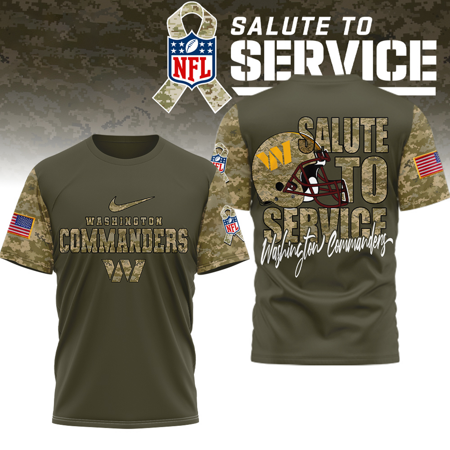Premium NFL x WAS Salute To Service T-shirt NDT TDT