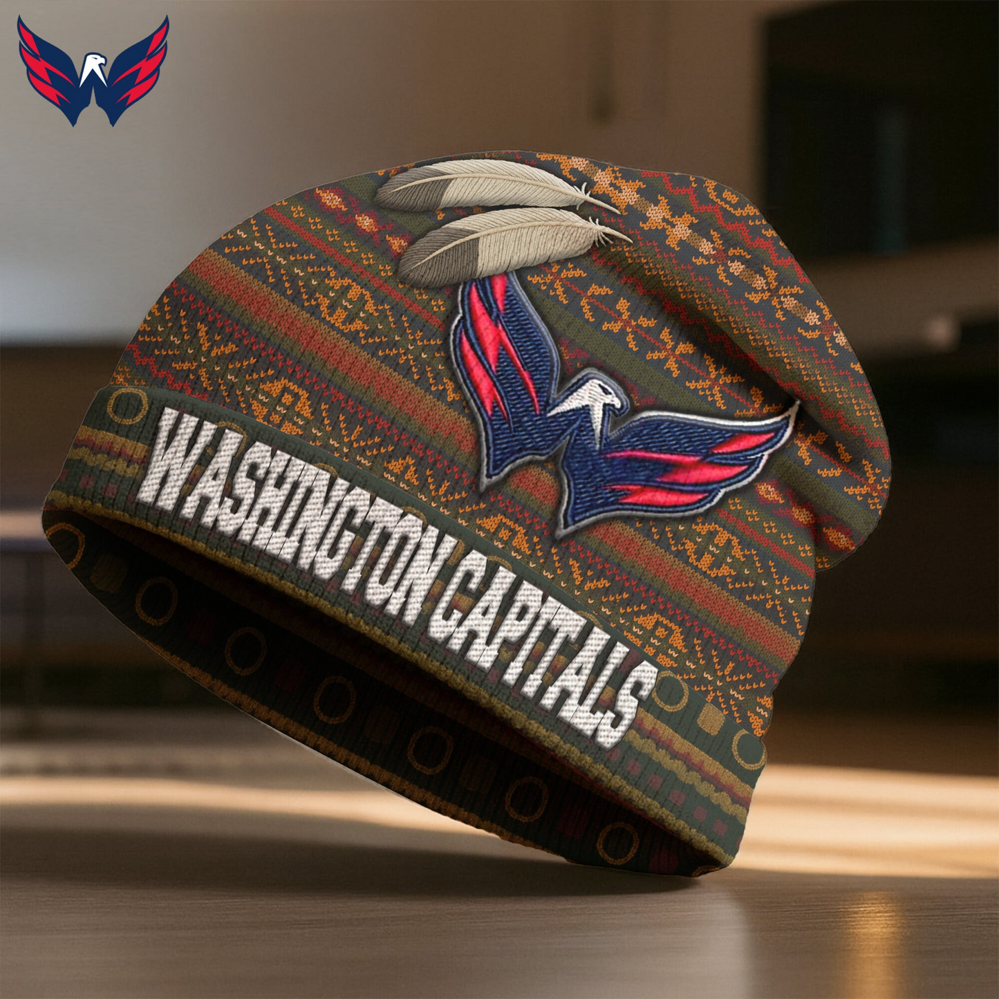 Premium NHL X WC Feathered Beanie Hat NDT LVH