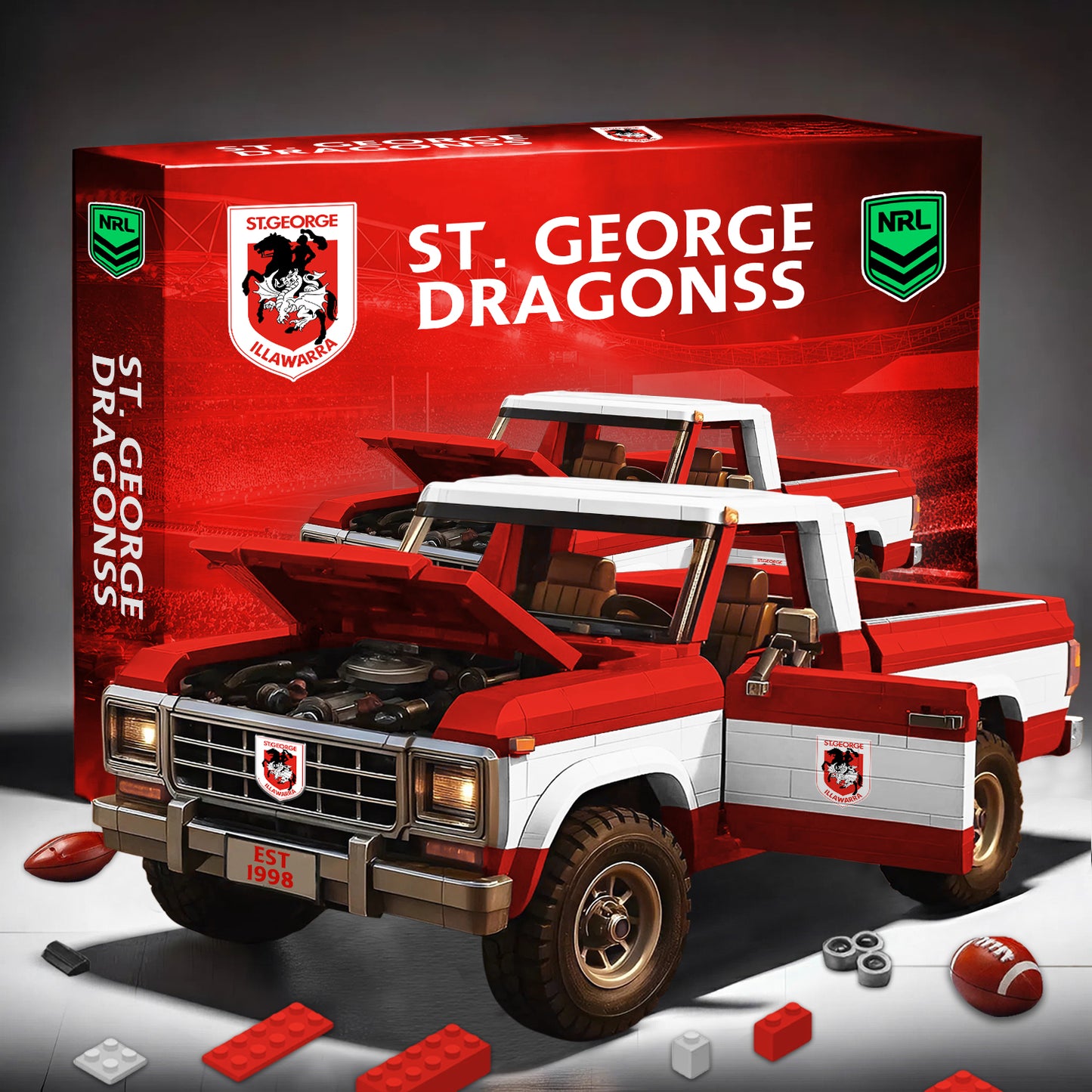 PREMIUM NRL X SGD 3D Building Blocks Truck Ford Car Model Set NDT NHM