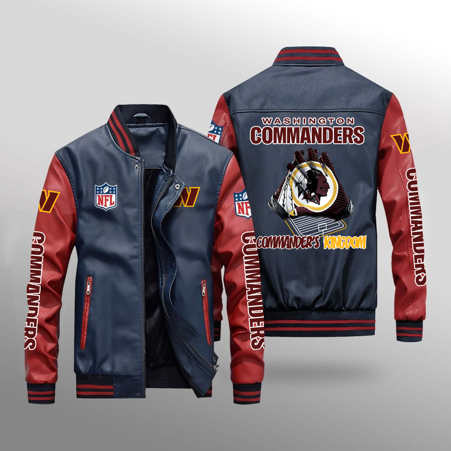 WAS x NFL Leather Bomber Jacket DATND TANTD