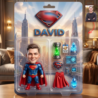 Custom Superhero Action Figure Plaque, Personalized Fan Photo Plaque, Custom Comic Hero Collectible Gift, Personalized Action Figure Display for Fans BQH