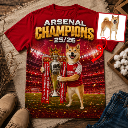 Premium EPL ARS Champions 25/26 Dog Trophy T-shirt V1 NMD NAK TTV