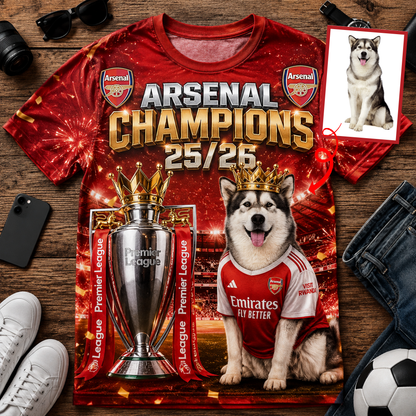 Premium EPL ARS Champions 25/26 Dog Trophy T-shirt V1 NMD NAK TTV