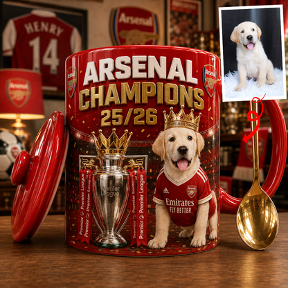 Premium EPL ARS Champions 25/26 Dog Trophy Mug V1 NMD NAK
